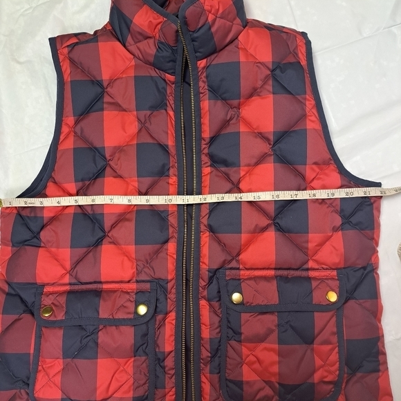 J. Crew Red and Black Plaid Vest - Picture 9 of 13